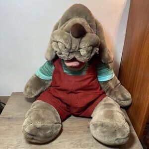 JUMBO Wrinkles Dog Plush Hand Puppet - Ganz bros Brown Stuffed Animal Cute Kids